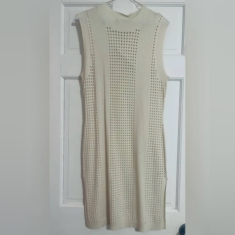 NWT CALIA Women's Crochet Cover Up Dress - Light Sand - Picture 2 of 4